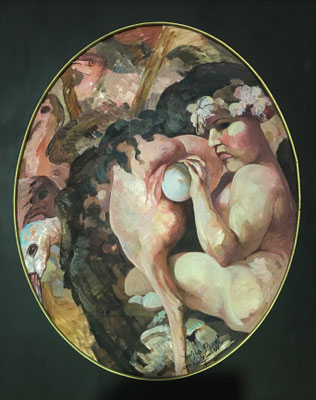 Yongbo Zhao: *Das Ei*, 2000, Öl/Leinwand, 100 x 80 cm
