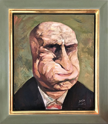 Yongbo Zhao: *Herr in bester Laune*, 2000, Öl/Hartfaser, 60 x 50 cm