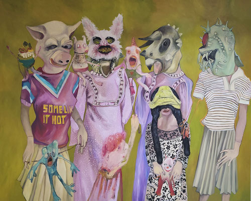 Juliane Hundertmark: *Some like it hot*, 2025, Öl/Leinwand, 200 x 250 cm
