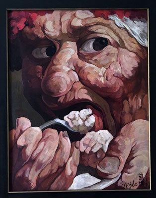 Yongbo Zhao: *Nonna 2*, 2002, Öl/Leinwand, 100 x 80 cm