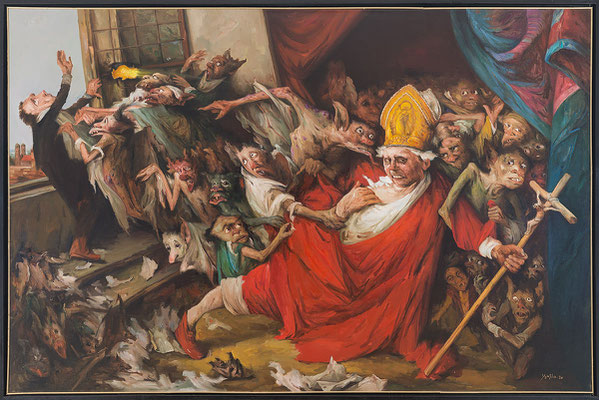 Yongbo Zhao: „Ein Zeichen der Hoffnung (Der Kelch der Päpste III)“, 2020, 200 x 300 cm