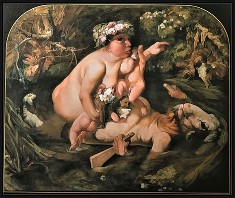 Yongbo Zhao: *Das Familienboot*, 2002, Öl/Leinwand mit Holzrahmen, 169 x 198 cm