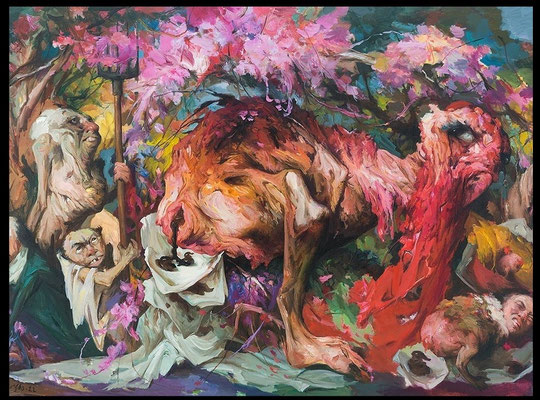 Yongbo Zhao: *Dünger für die Blumen II*, 2022, 160 x 240 cm