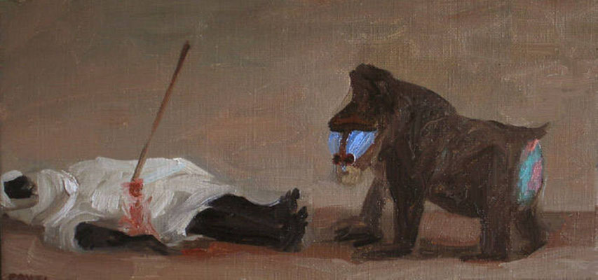 Pavel Feinstein: *N 892*, 2002, Öl/Leinwand, 23 x 49,5 cm