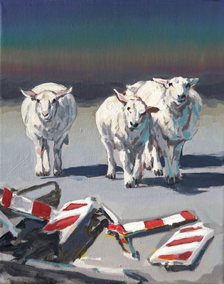 Hartmut Kiewert: *Markierung XXVI*, 2022, Öl/Leinwand, 30 x 24 cm