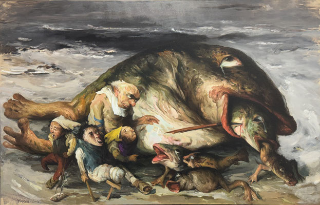 Yongbo Zhao: *Die Korruption gedeiht überall I*, 2015-2025, 180 x 280 cm