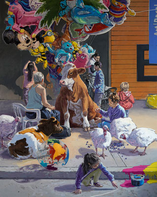 Hartmut Kiewert: *Balloons*, 2021, Öl/Leinwand, 225 x 180 cm