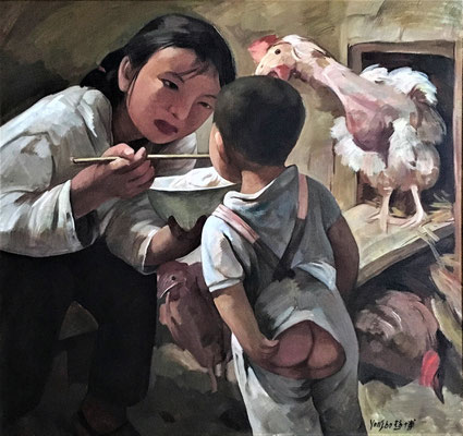 Yongbo Zhao: *Retrospektiv (Meine Schwester)*, 2003, Öl/Leinwand, 80 x 80 cm
