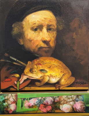 Yongbo Zhao: *Rembrandt II*, 2025, Öl/Leinwand, 52 x 40 cm