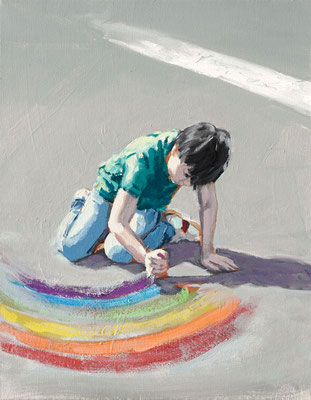 Hartmut Kiewert: *Markierung XXIV*, 2022, Öl/Leinwand, 30 x 24 cm