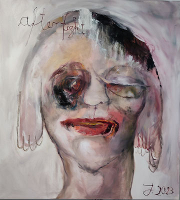 Juliane Hundertmark: *After fight*, 2023, Öl/Leinwand, 120 x 140 cm