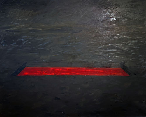 Jürgen Kramer: *Großes Blutgrab 2*, 1991, Öl/Leinwand, 160 x 200 cm