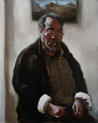 Pavel Feinstein: *N 2892* (Selbst), 2023, Öl/Leinwand, 50 x 40 cm