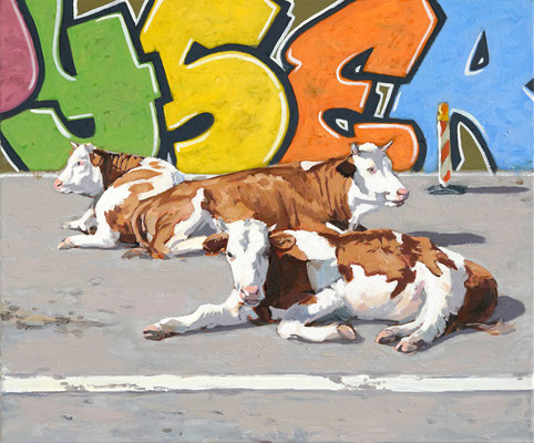 Hartmut Kiewert: "Markierung XIII", 2021, Öl/Leinwand, 30 x 24 cm