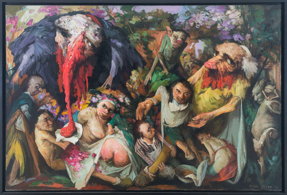 Yongbo Zhao: „An was können wir noch glauben?“, 2019-2022, 160 x 240 cm