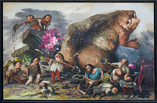 Yongbo Zhao: *Dünger für die Blumen I*, 2014, 180 x 280 cm