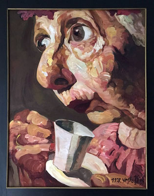 Yongbo Zhao: *Nonna 1*, 1998, Öl/Leinwand, 100 x 80 cm