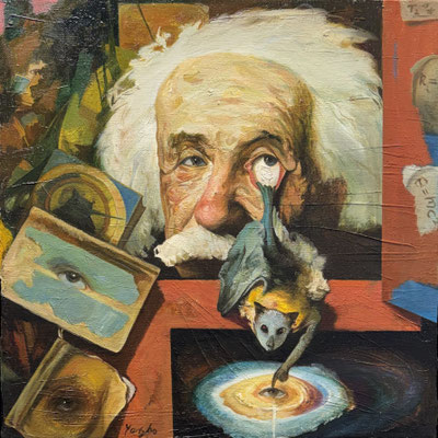 Yongbo Zhao: *Das Auge der Weisheit*, 2025, Öl/Leinwand, 60 x 60 cm