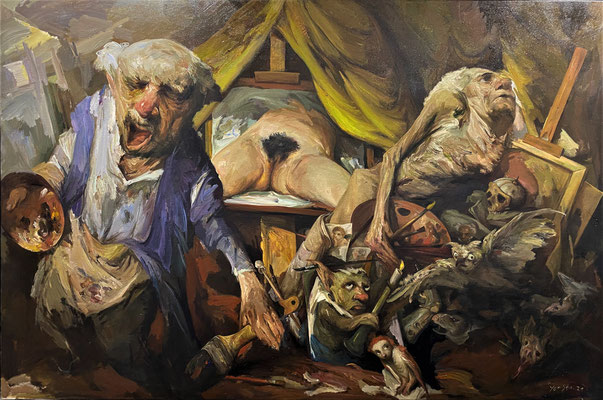 Yongbo Zhao: *Hommage à Courbet*, 2021-2023, 160 x 240 cm