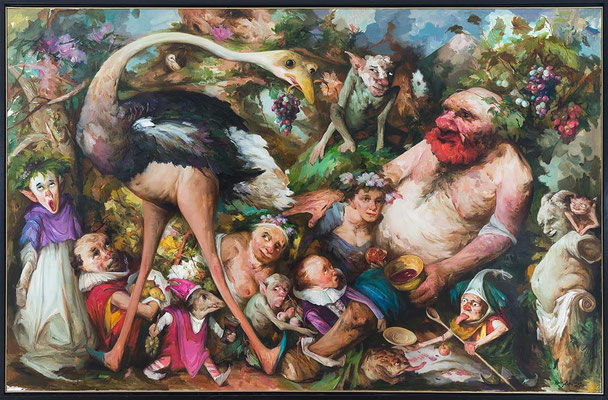 Yongbo Zhao: „Garten der Lüste I“, 2021, 180 x 280 cm
