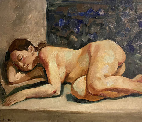 Pavel Feinstein *Der Schlaf*, 2011, Öl/Leinwand, 50 x 70 cm