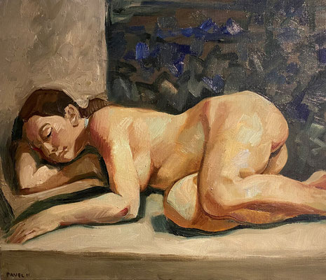 Pavel Feinstein *Der Schlaf*, 2011, Öl/Leinwand, 50 x 70 cm