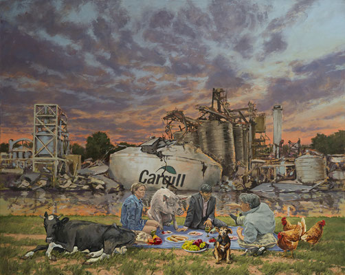 Hartmut Kiewert: *Picknick III*, 2019, Öl/Leinwand, 120 x 150 cm