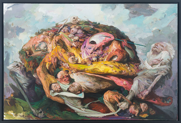 Yongbo Zhao: *Übrig bleibt nur der Tod*, 2022, Öl/Leinwand, 160 x 240 cm
