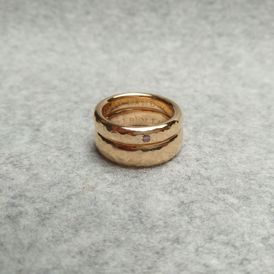 750er Rosegoldringe mit einem pinken (nat.) Brillanten