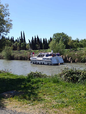 Der Canal de Midi führt hinter dem Stellplatz entlang 