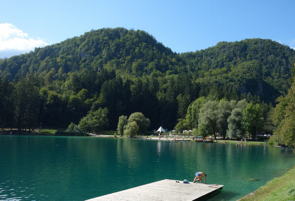 Blick zurück auf das Strandbad/Campingplatz