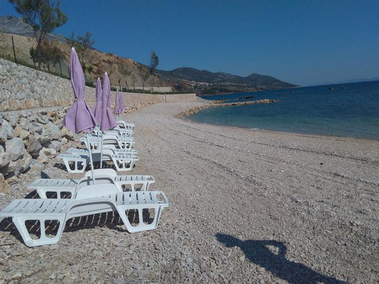Liegen am Strand