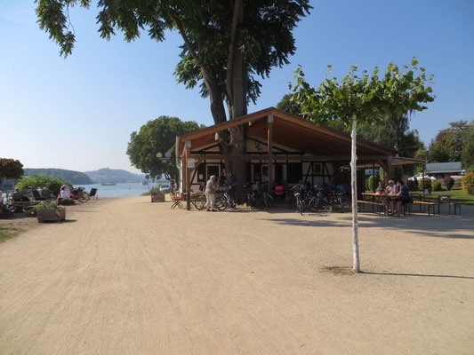 Weinprobierstand am Rhein