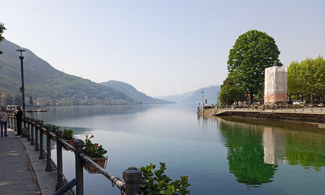 Erster Blick auf den Ortasee in Omegna