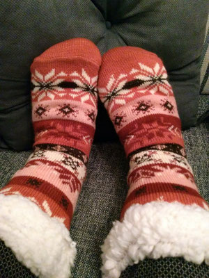Das Beste des Tages: diese tollen warmem Socken habe ich mir hier gekauft