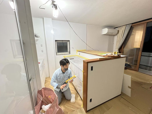 イクメンリフォームによる愛知県一宮市のシステムキッチンの激安リフォーム