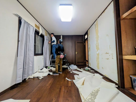 イクメンリフォームによる愛知県稲沢市の中古住宅の激安クロス張替え