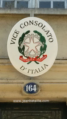 Détail du Blason du consulat d'Italie APRES rénovation