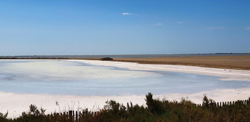 Marais salants entre Ste Marie-de-la-Mer et Salin-de-Giraud