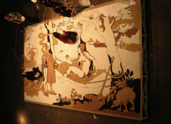 Preludio, 2012. Different kinds of stones and seeds. 6x 4m.