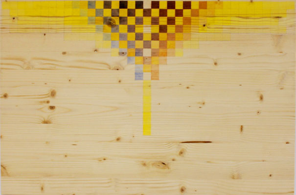 Growth 2 -yellow, 2014. Acrylic on wood. 75x 50cm