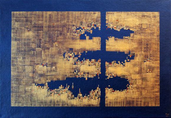 VILLE DES SABLES-01  55 x 38 cm  acrylique sur toile  2022