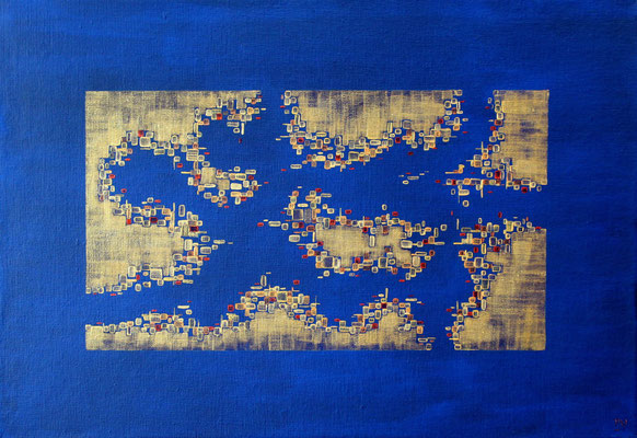 VILLE DES SABLES-02  55 x 38 cm  acrylique sur toile  2022