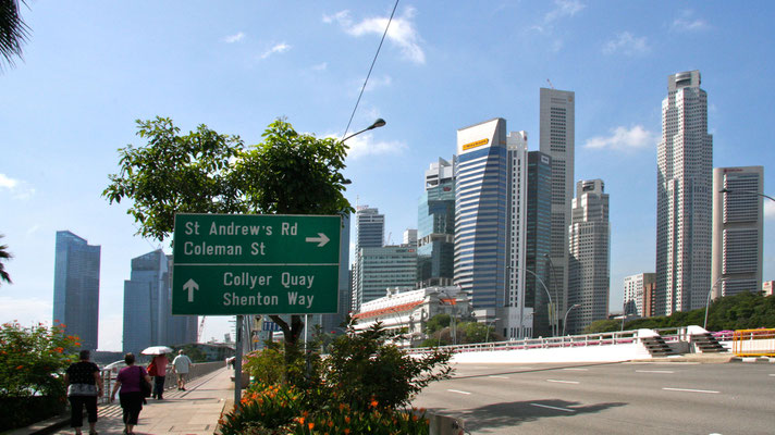 Auf dem Weg zur Marina Bay