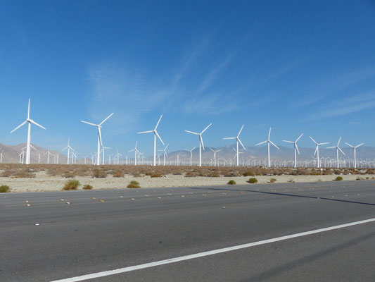 Windpark ausserhalb von Palm Springs mit tausenden von Windkraftanlagen