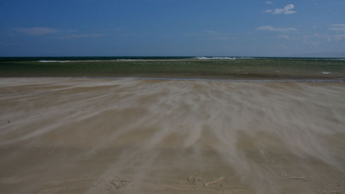 Der Wind bläst zügig. Unsere Beine waren wie sandgestrahlt.