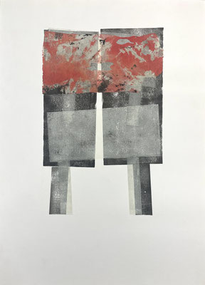 moble_1 . estampació + collage . 33x46 cm.
