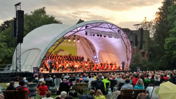 Bühne, Orchester, Konzert, Open Air, Klassik