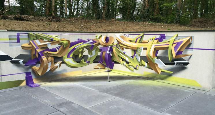 Point of view, Spray can on concrete, Mechelen, Belgium
