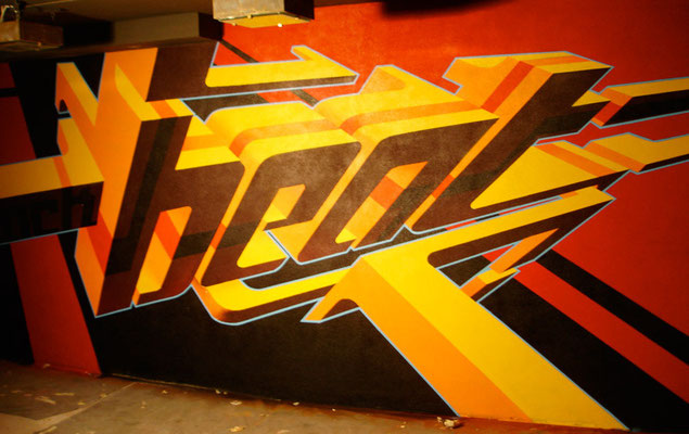 Wandgestaltung im Klub Zürich, Spraydose auf Wand